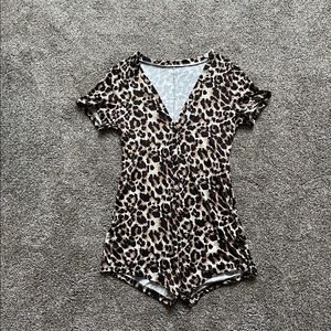 Pajama Romper — Leopard